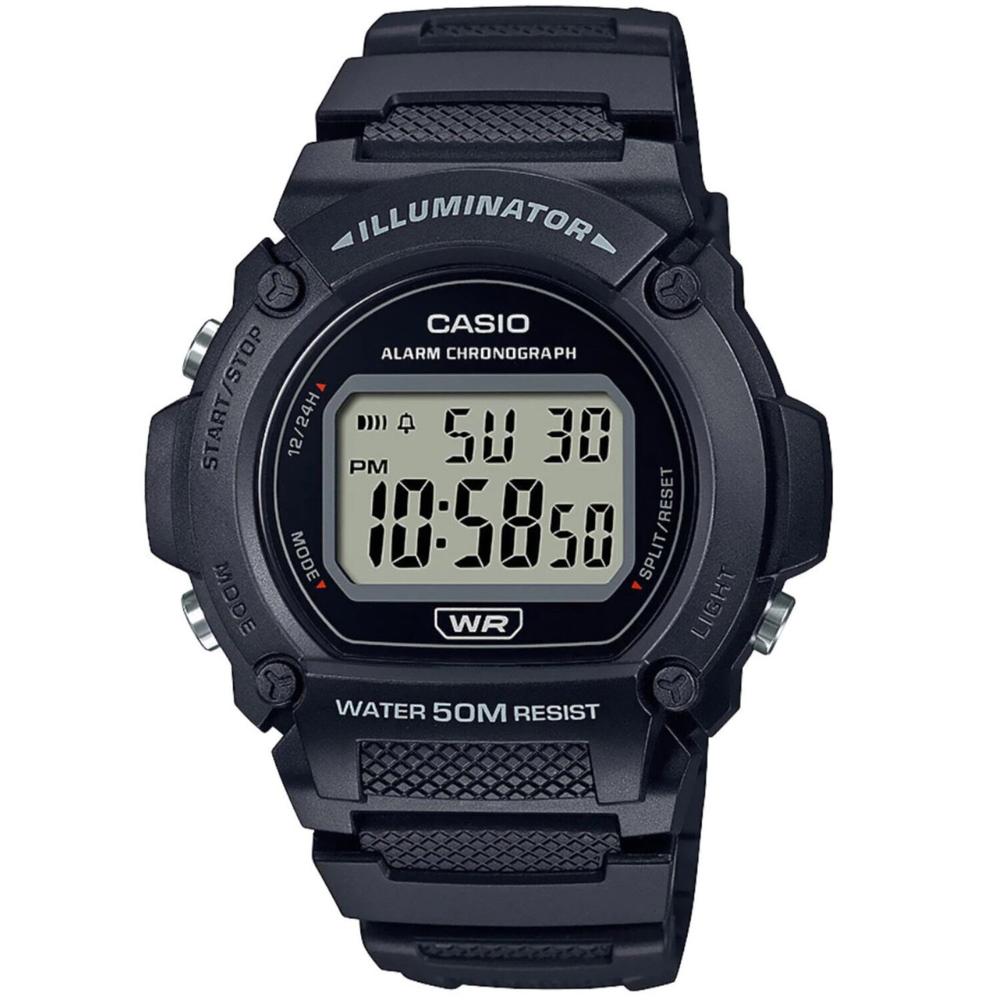 Reloj Casio W-219h-1avcf Cronograph Illuminator-negro