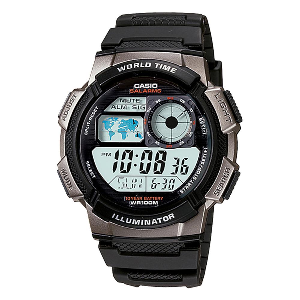 Reloj Casio Ae-1000w-1bvcf World Time Illuminator-negro