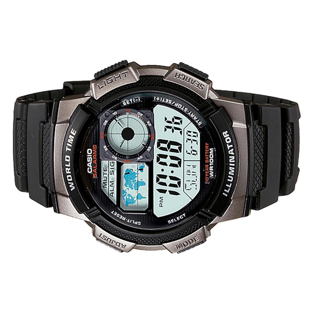 Foto 3 pulgar | Reloj Casio Ae-1000w-1bvcf World Time Illuminator-negro
