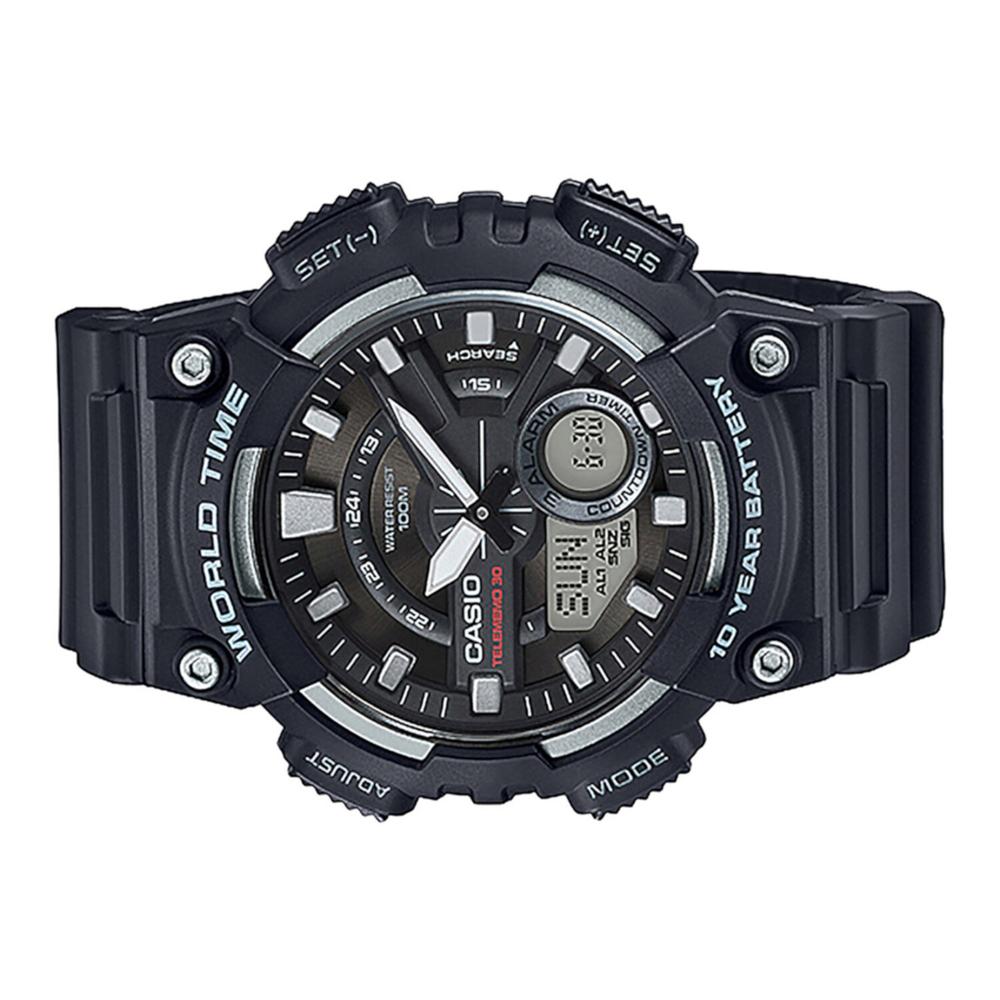 Foto 2 | Reloj Casio Aeq-110w-1avcf World Time 10 Year Battery, Illuminator-negro