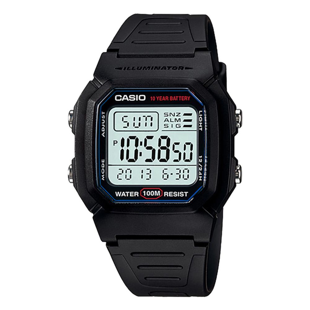 Foto 2 pulgar | Reloj Casio W-800h-1avcf Illuminator Retro Dual Time(doble Hora)-negro