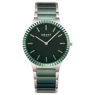 Foto 1 | Reloj Obaku Denmark V292gxoess Linje Leaf-verde