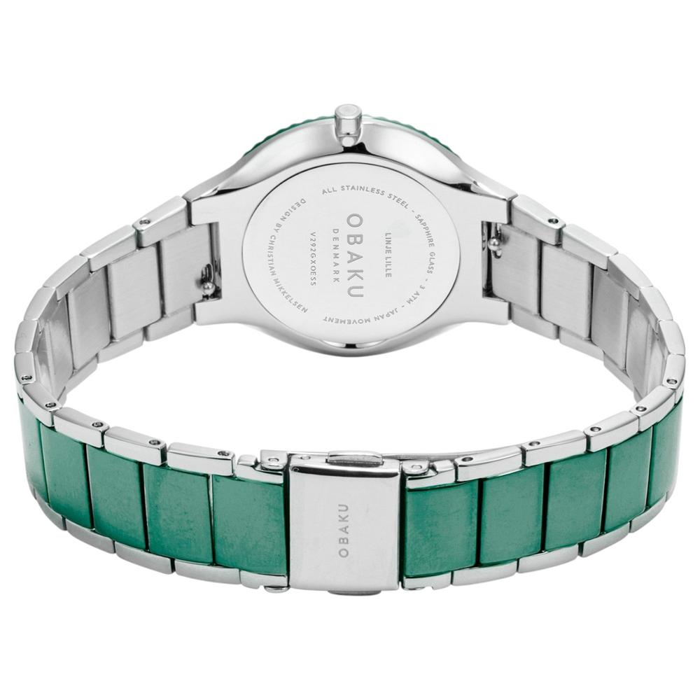 Foto 4 pulgar | Reloj Obaku Denmark V292gxoess Linje Leaf-verde