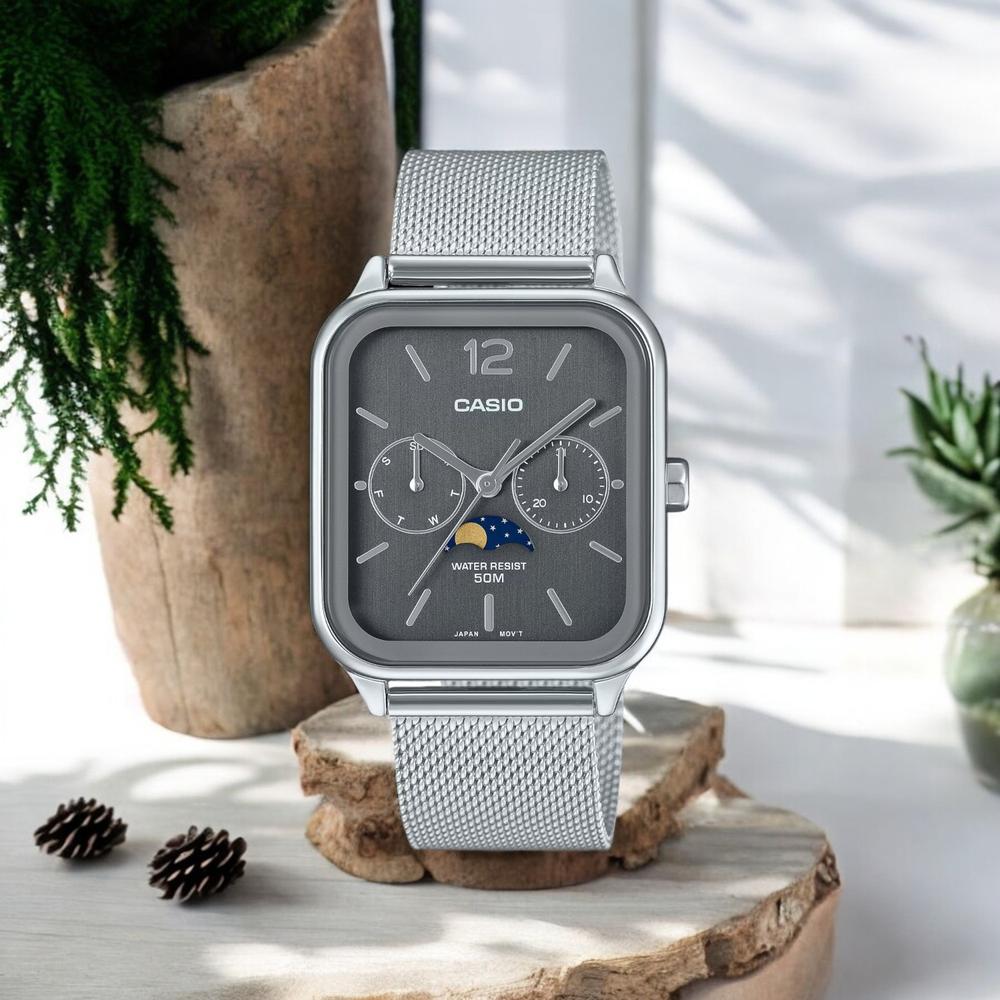 Foto 4 pulgar | Reloj Casio Mtp-m305mc-8avcf Moon Phase-acero