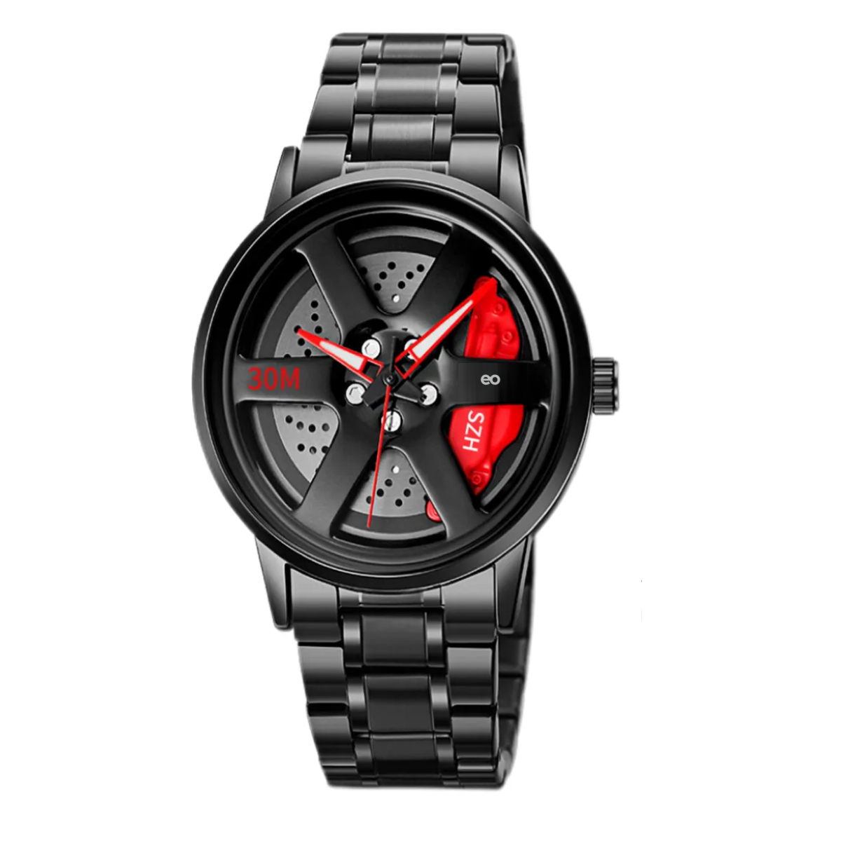 Foto 2 pulgar | Reloj Rin De Auto Deportivo Giratorio Acero Inox Eo Safe Imports Esi-19588 Negro