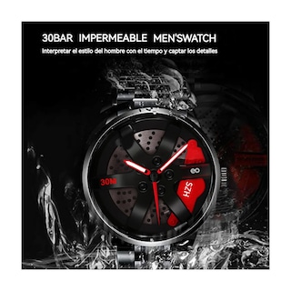 Foto 3 | Reloj Rin De Auto Deportivo Giratorio Acero Inox Eo Safe Imports Esi-19588 Negro