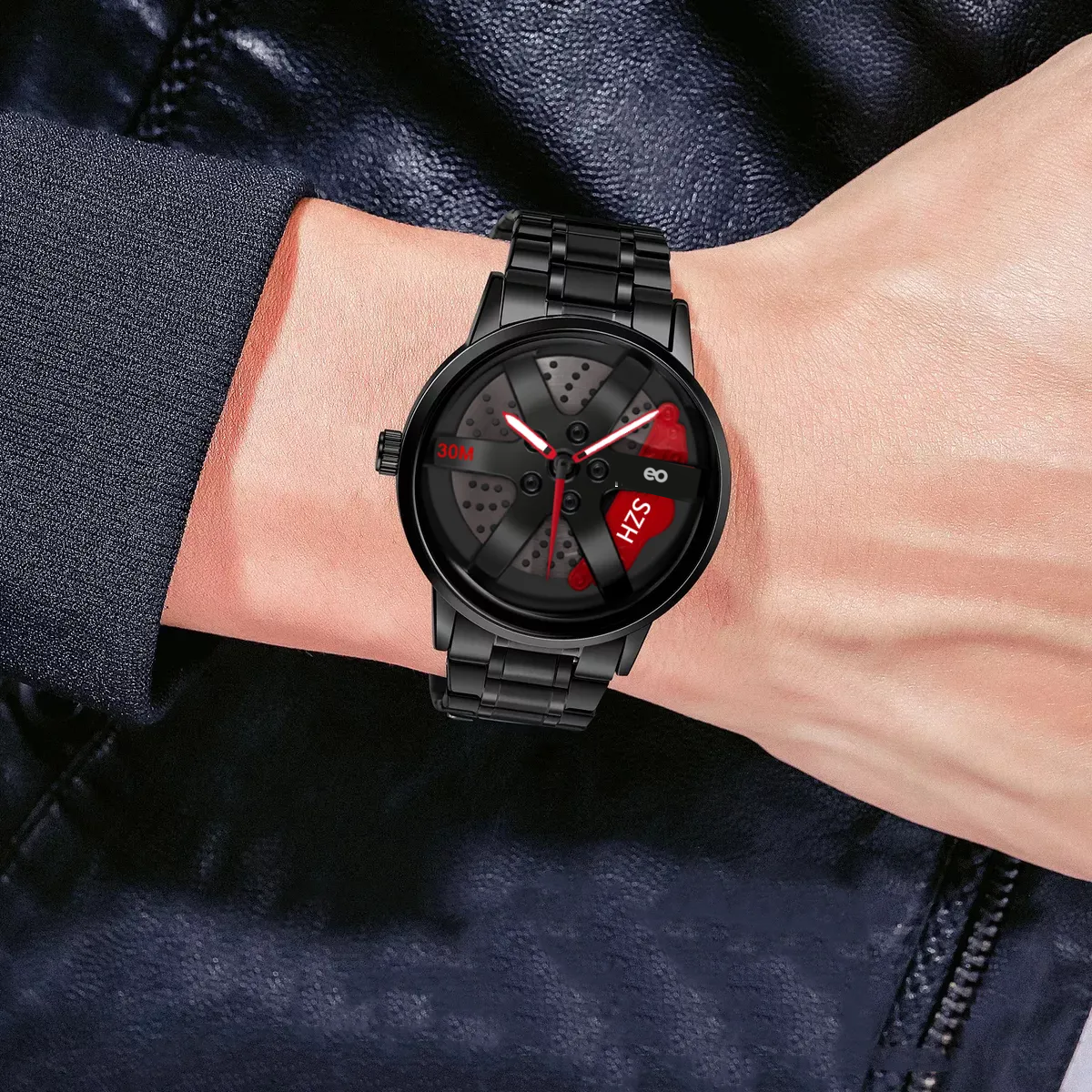 Foto 4 | Reloj Rin De Auto Deportivo Giratorio Acero Inox Eo Safe Imports Esi-19588 Negro