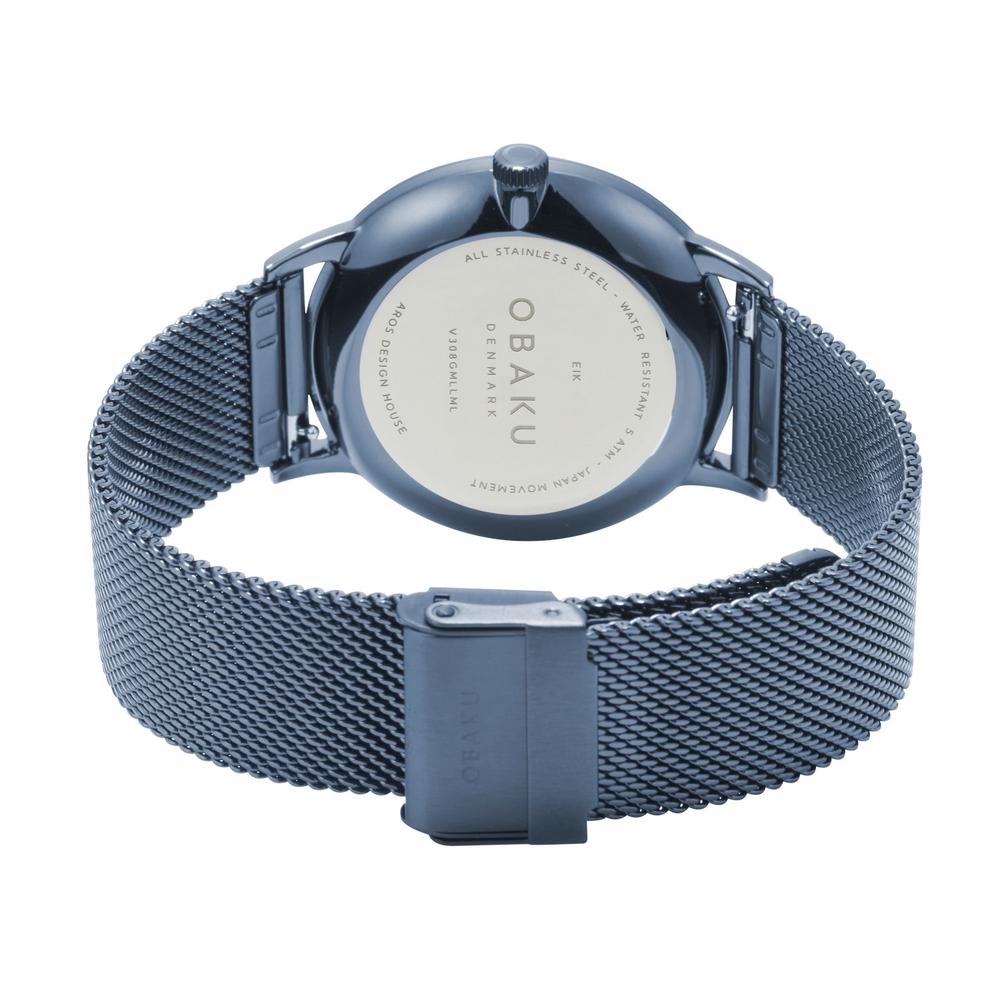 Foto 4 pulgar | Reloj Obaku Denmark V308gmllml Eik Marine-azul