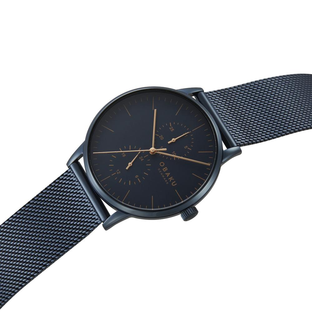 Foto 5 pulgar | Reloj Obaku Denmark V308gmllml Eik Marine-azul