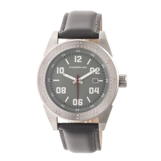 Foto 1 | Reloj Morphic M63 Series - Correa De Piel Con Fecha Para Hombre Color Plateado Y Gris - Venta Internacional.