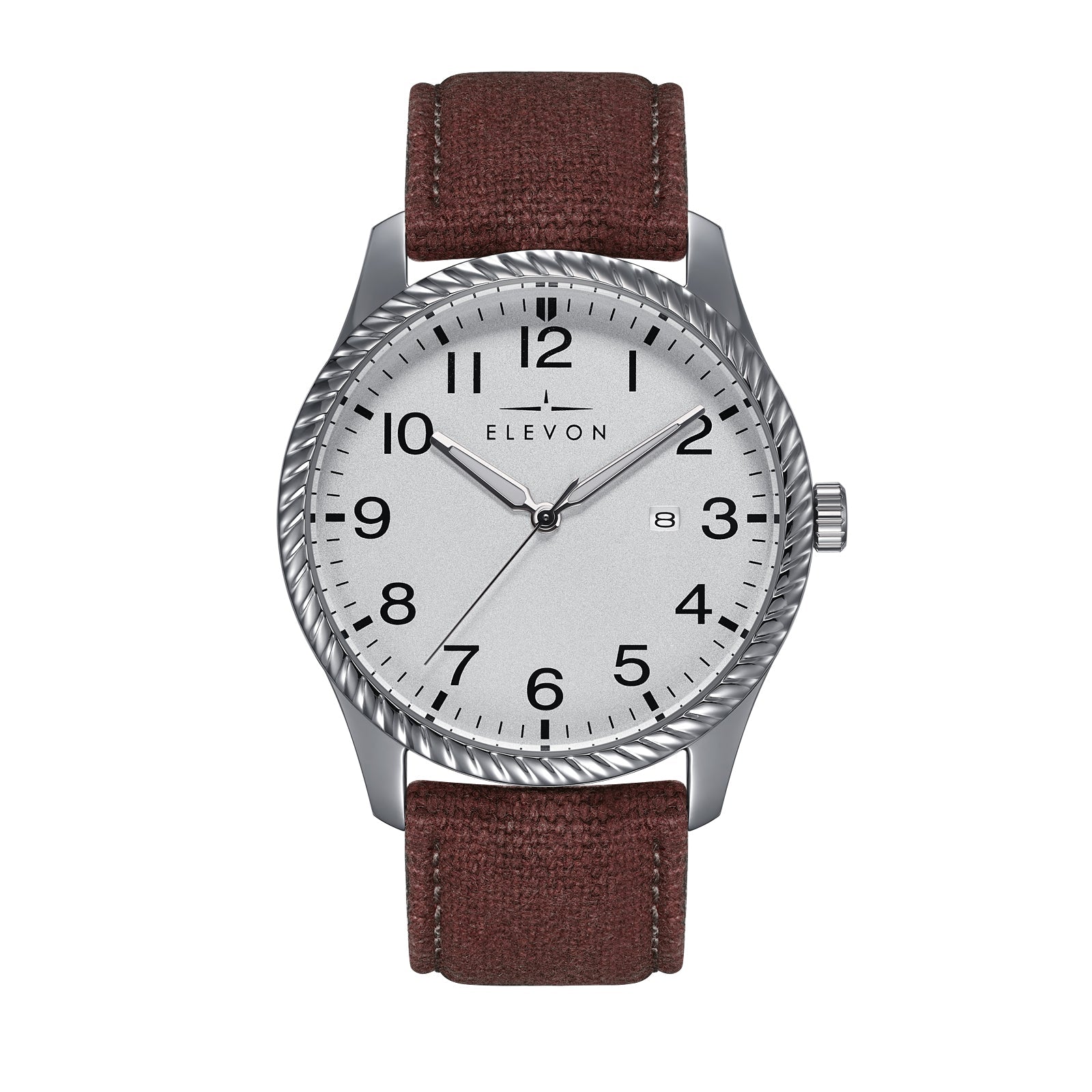 Foto 2 | Reloj Elevon Crosswind  Correa De Piel Superpuesta Sobre Lienzo  Color Negro Y Verde Oliva - Venta Internacional.