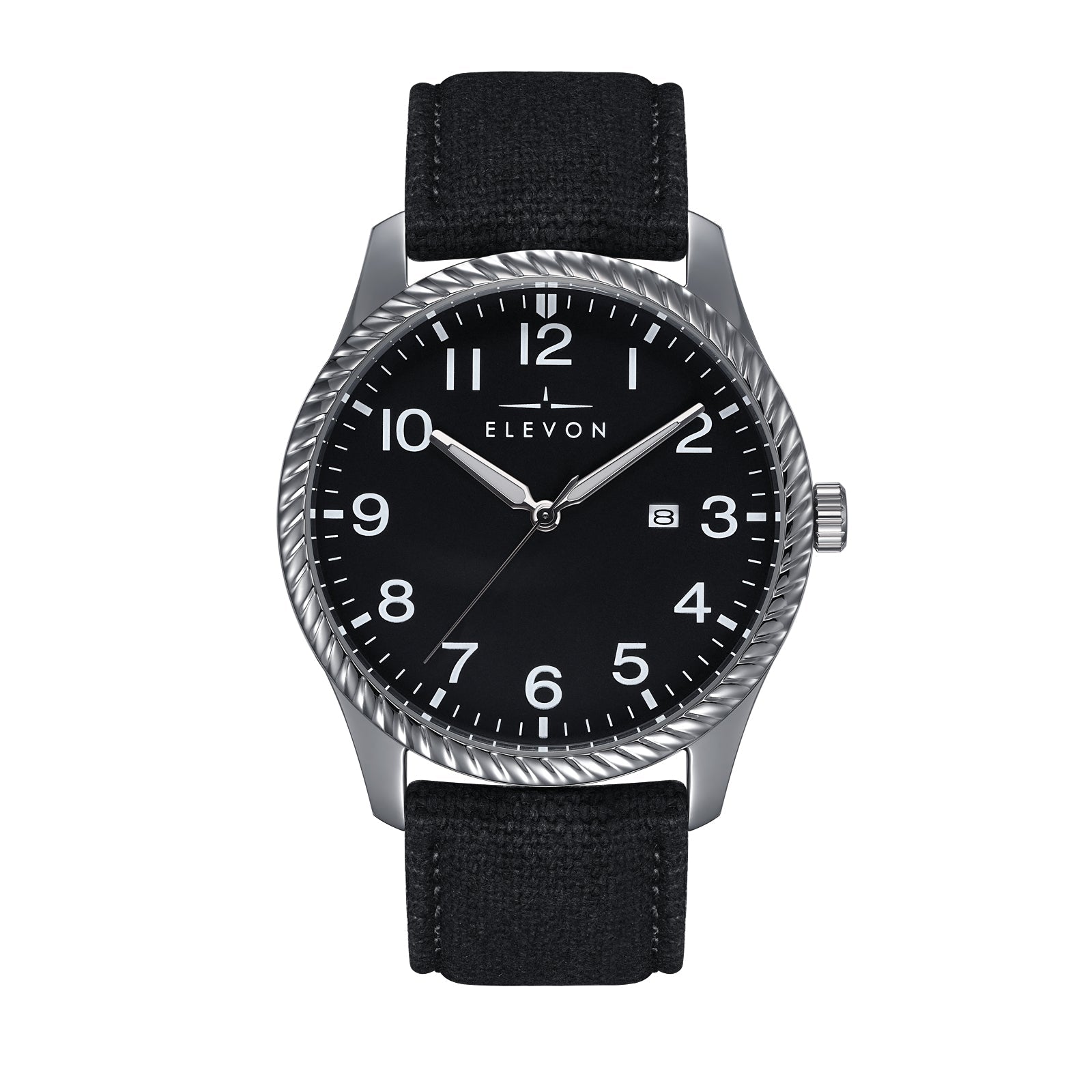Foto 5 | Reloj Elevon Crosswind  Correa De Piel Superpuesta Sobre Lienzo  Color Negro Y Verde Oliva - Venta Internacional.