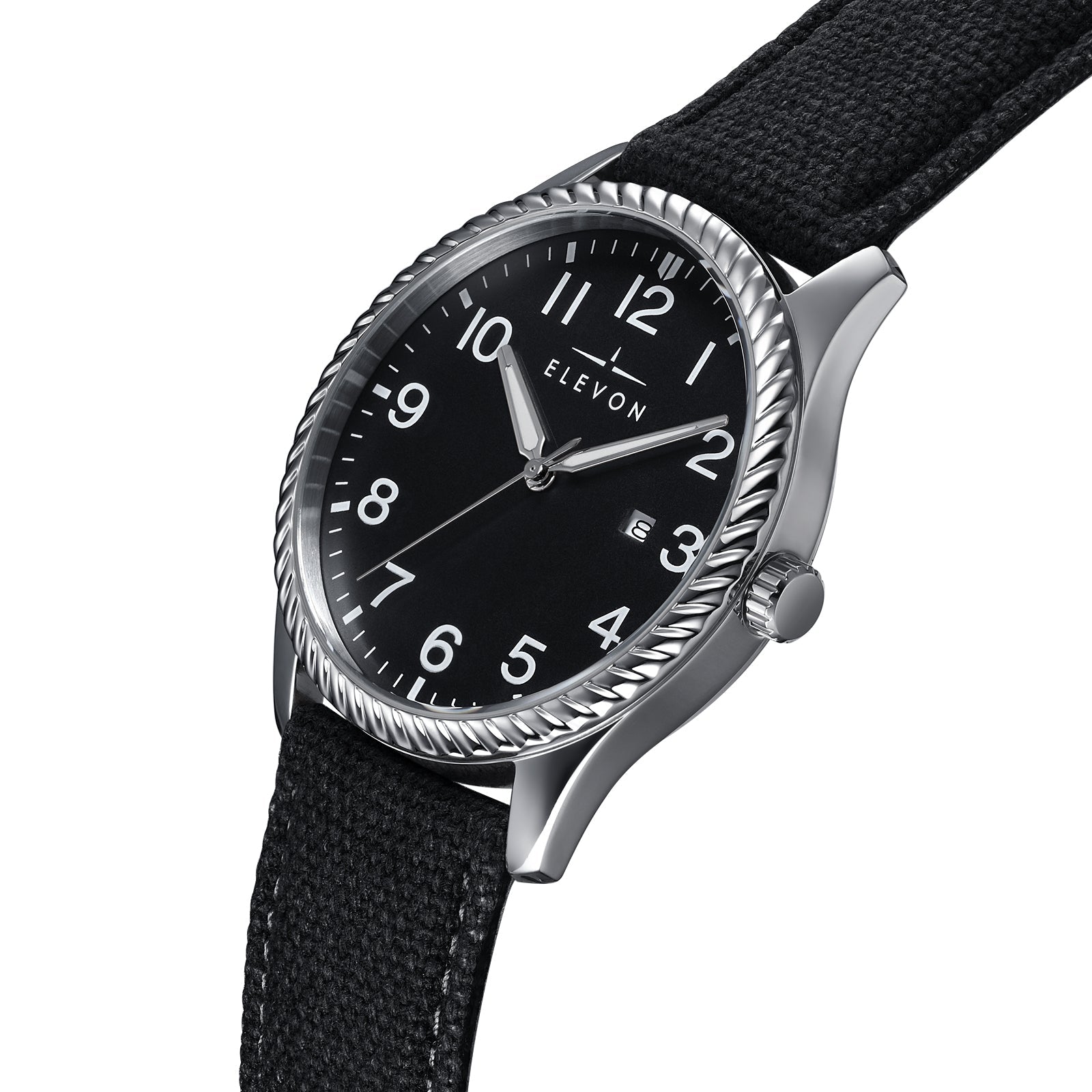 Foto 8 pulgar | Reloj Elevon Crosswind  Correa De Piel Superpuesta Sobre Lienzo  Color Negro Y Verde Oliva - Venta Internacional.