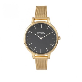 Foto 1 | Pulsera De Malla Watch Simplify The 5800 Color Dorado Y Negro Para Hombre - Venta Internacional.