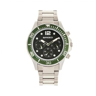 Foto 1 | Pulsera Pegasus De Watch Breed Con Día/fecha Para Hombre Color Verde Y Plateado - Venta Internacional.