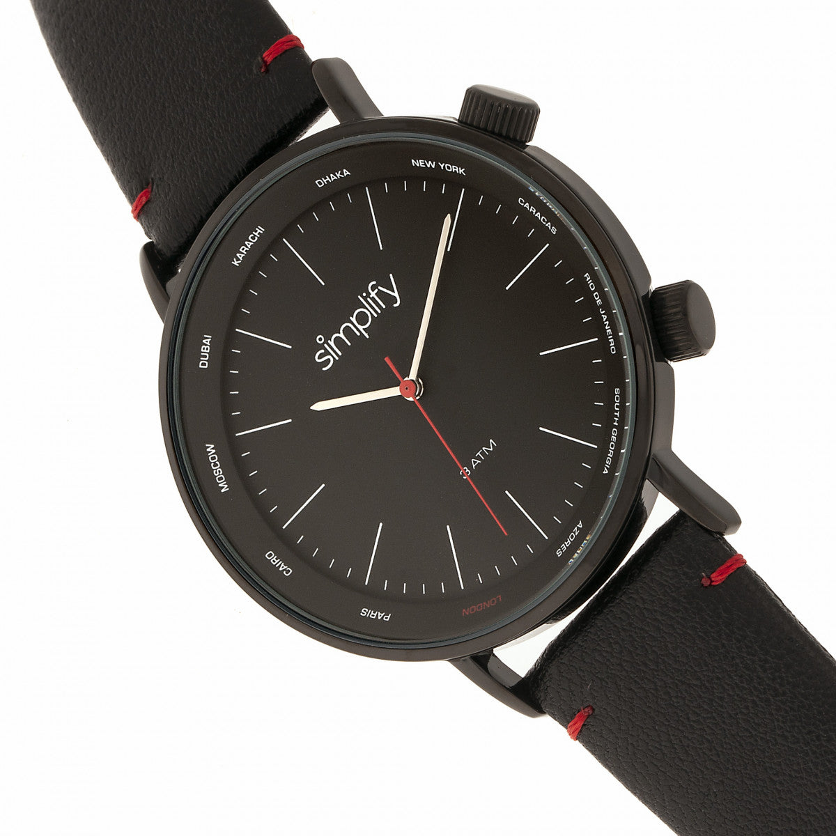 Foto 4 pulgar | Reloj Simplify The 3300 - Correa De Piel Negra Para Hombre - Venta Internacional.