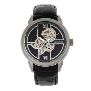 Foto 1 | Reloj Heritor Sanford Automático Semi Esqueleto Para Hombre Negro