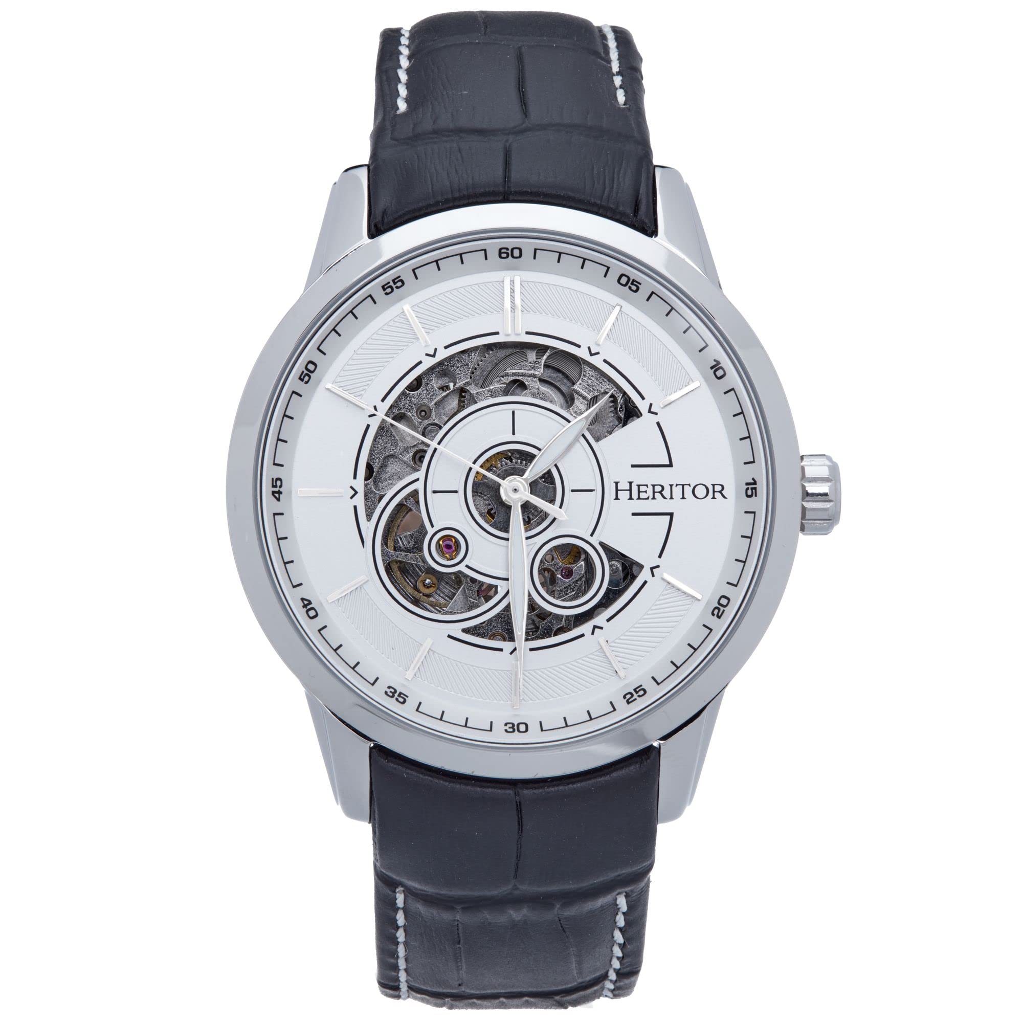 Reloj Heritor Automático Davies Semi-esqueleto Correa De Cuero
