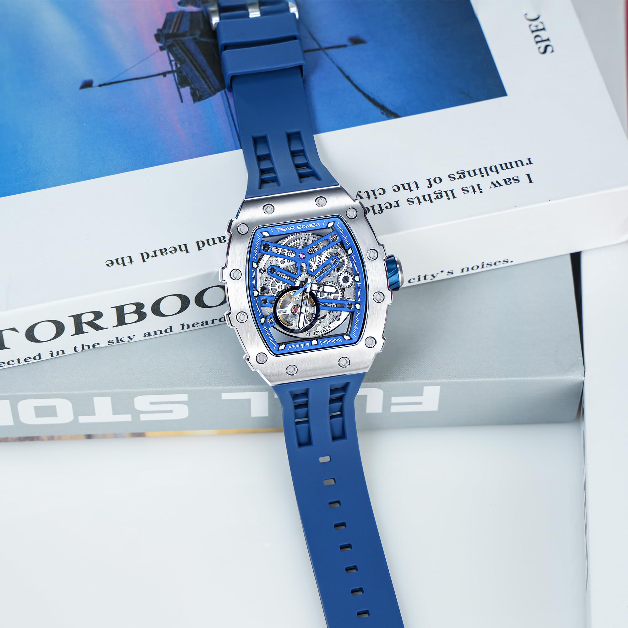 Foto 3 pulgar | Reloj Tsar Bomba para Hombre Luxury Automatic Azul - Venta Internacional