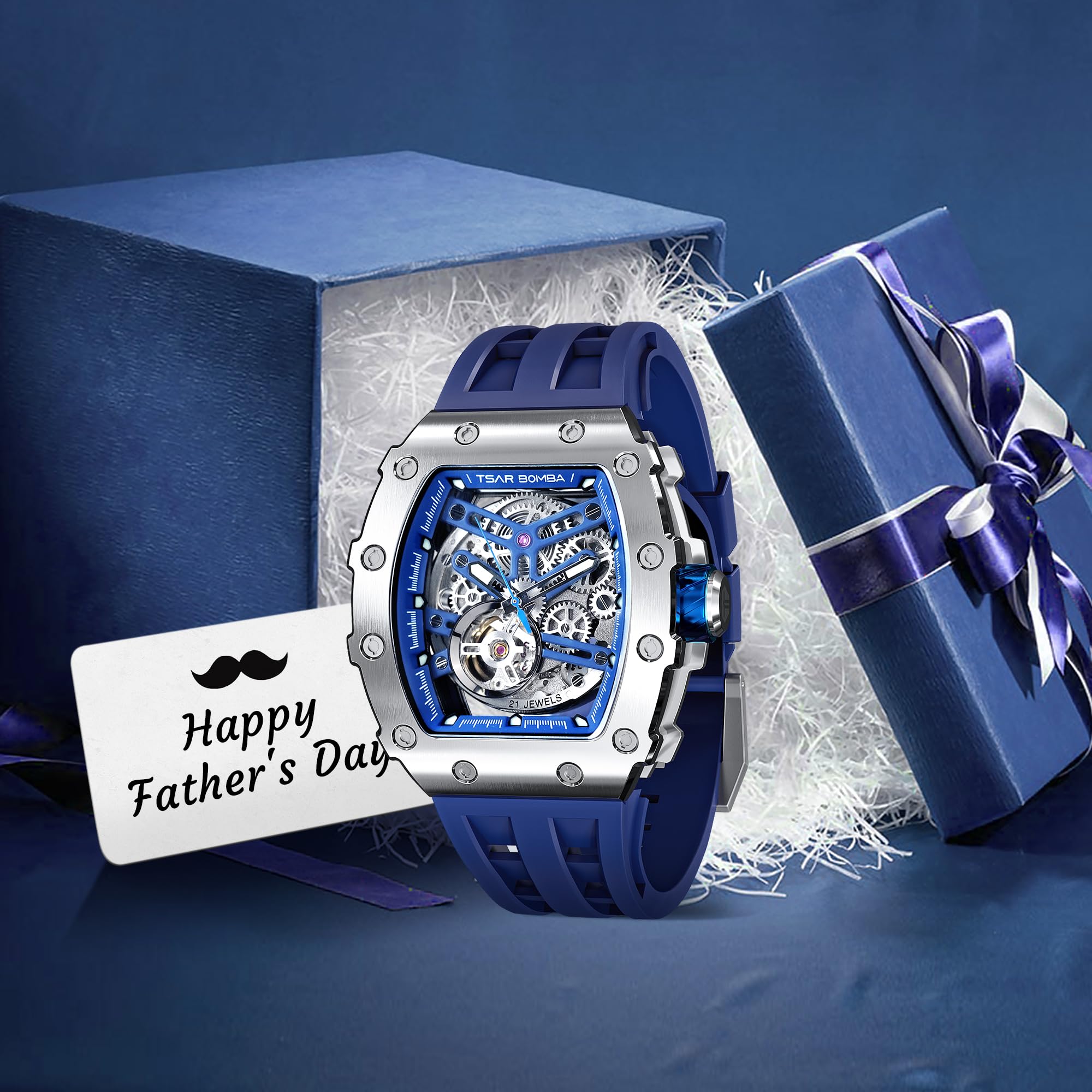 Foto 6 | Reloj Tsar Bomba para Hombre Luxury Automatic Azul - Venta Internacional