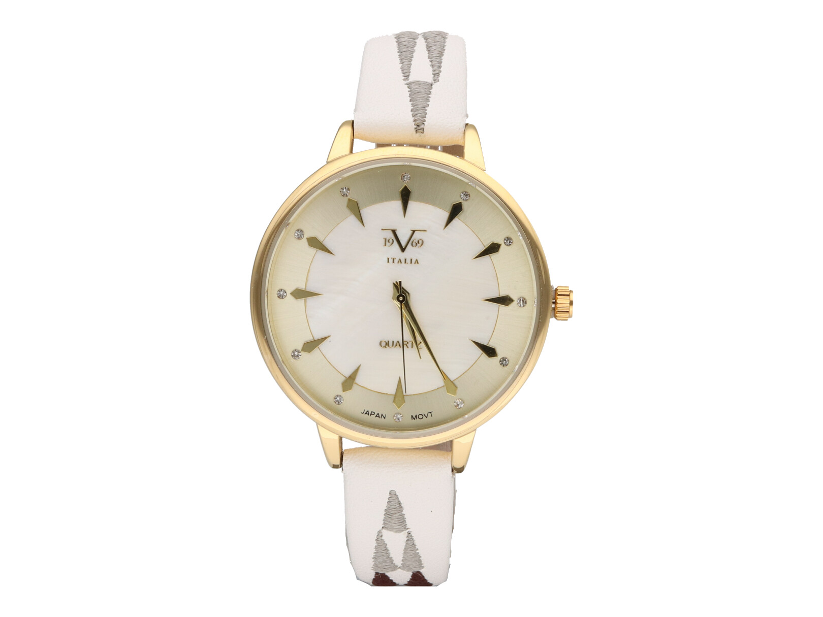 Reloj de Pulso V1969 color Dorado/Blanco para Mujer