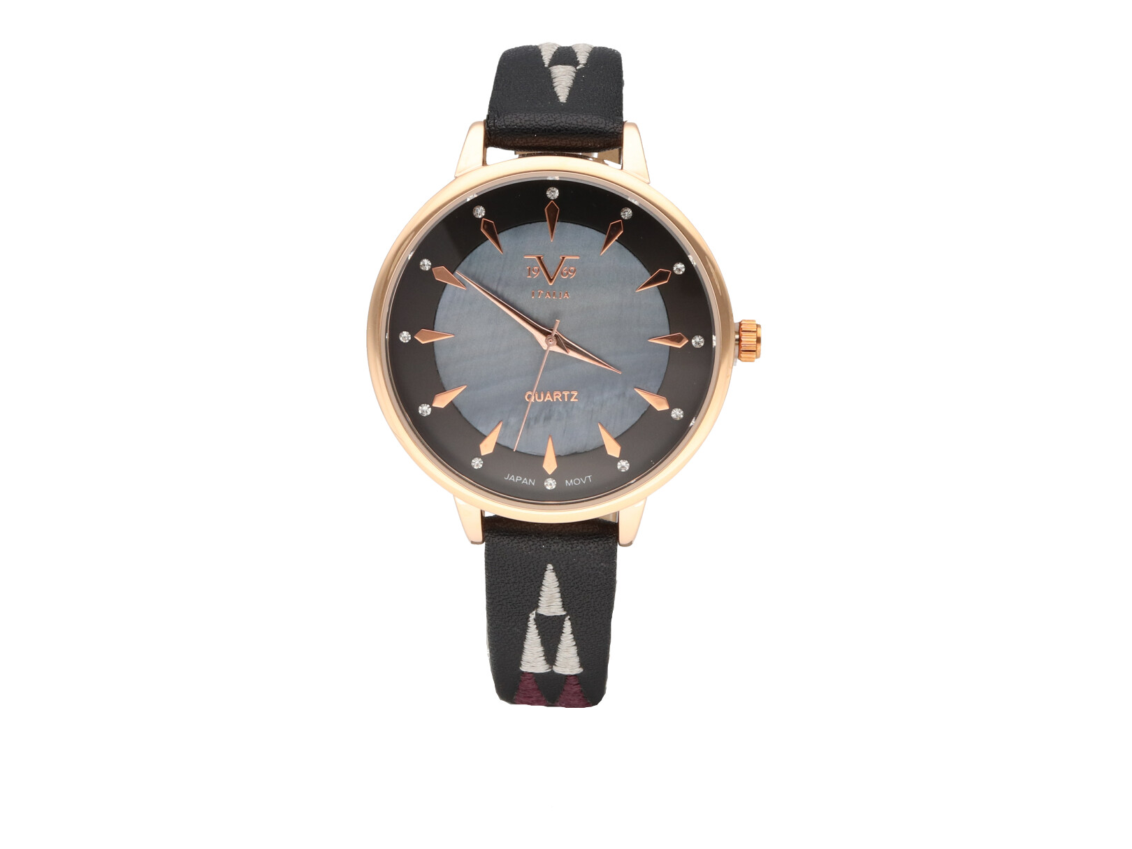 Reloj de Pulso V1969 color Negro/Dorado para Mujer