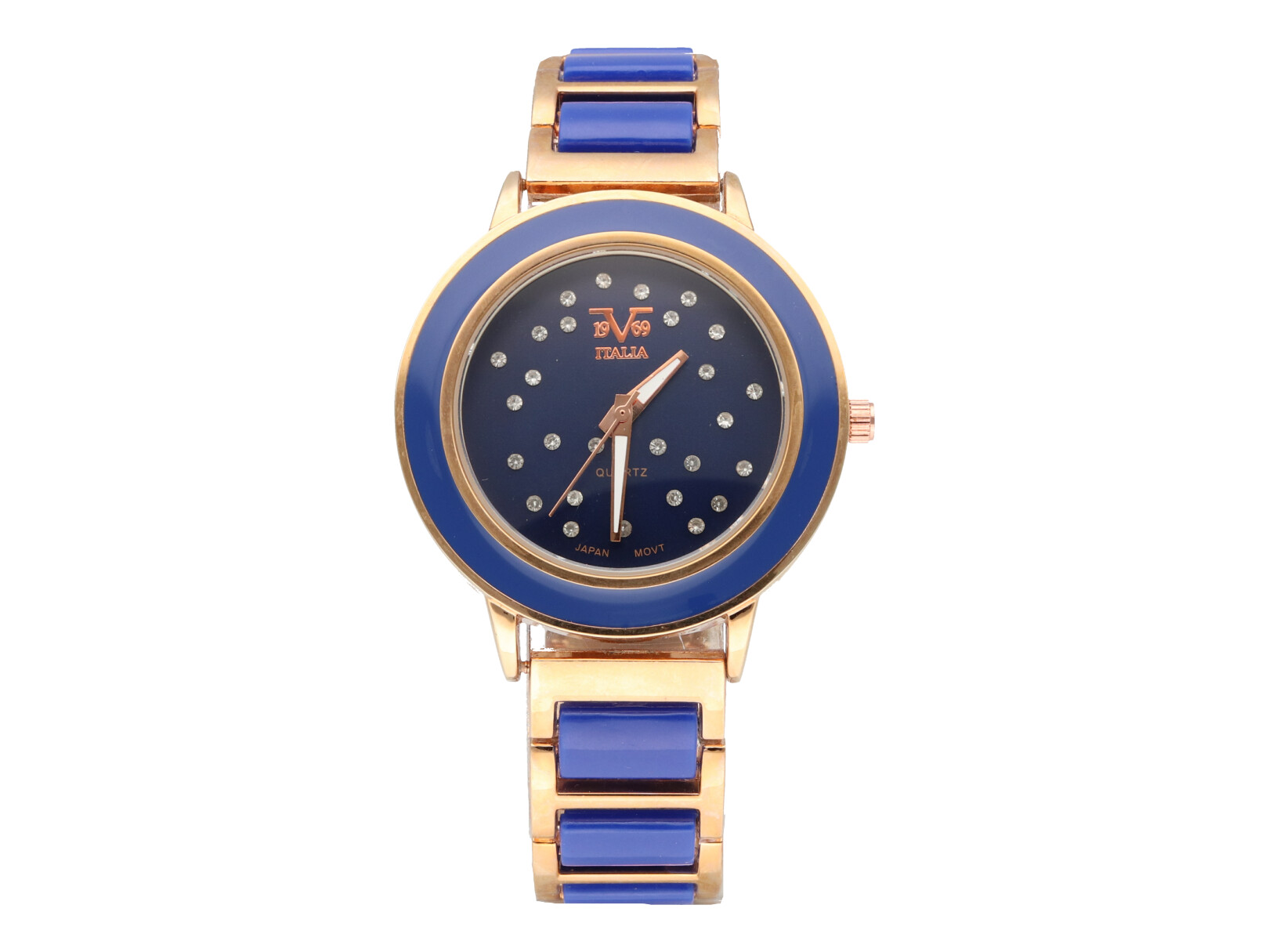 Reloj de Pulso V1969 color Azul/Dorado para Mujer