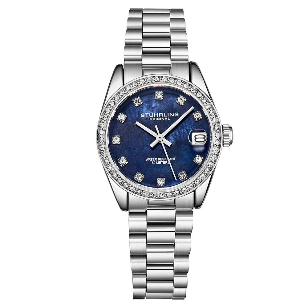 Reloj Stührling Mx Cuarzo Vogue Diana 3936 31 mm color Plateado $2,399