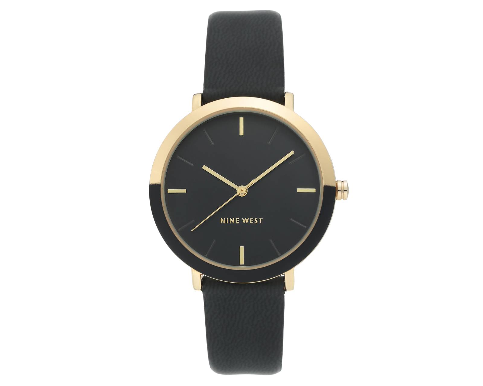 Reloj Nine West Nw2346gpbk Color Negro Análogo Unitalla