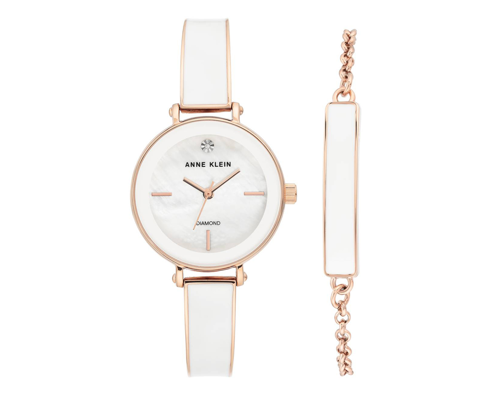 Box Set de Reloj y Pulsera Anne Klein Ak3620wtst color Blanco Análogo Unitalla