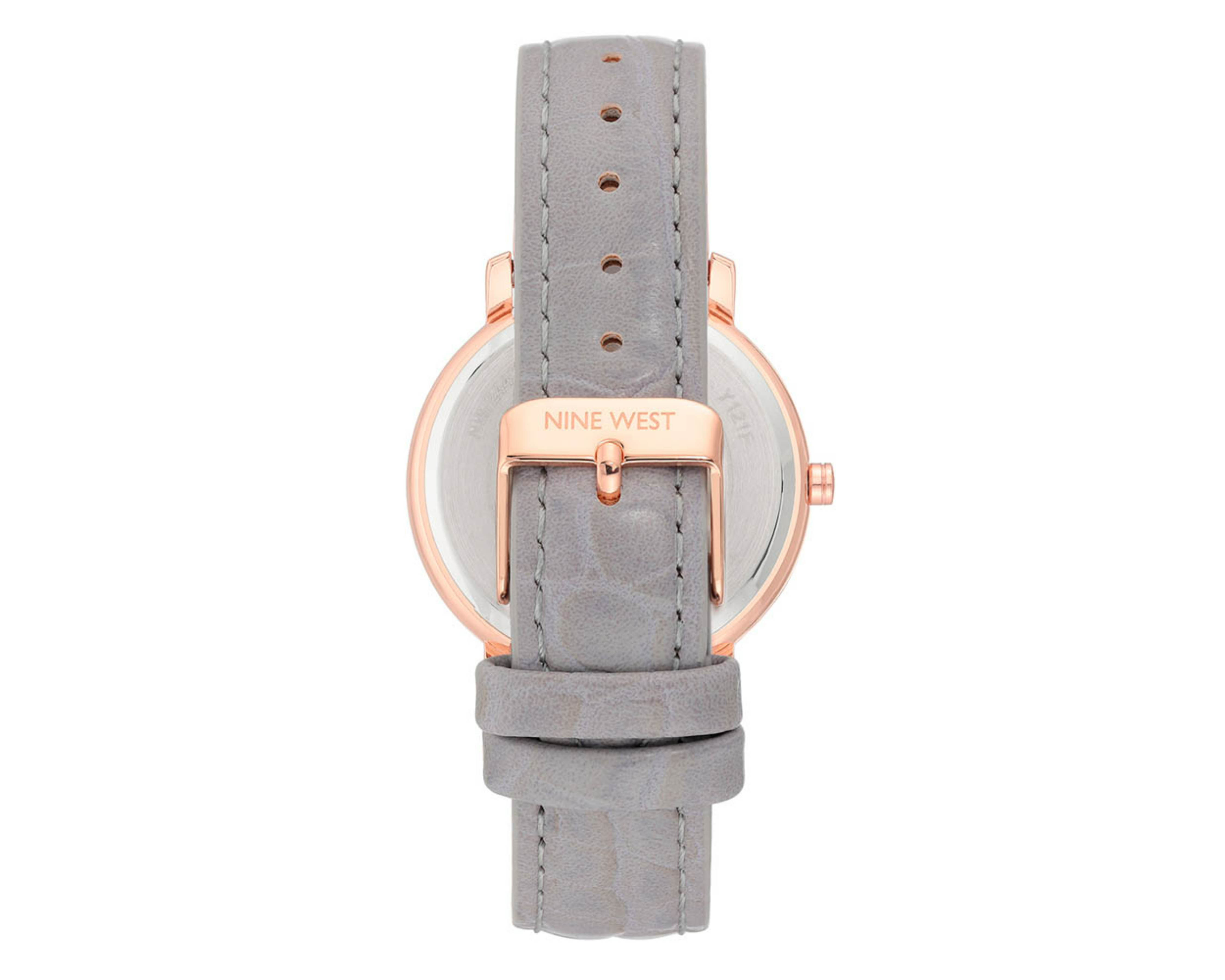 Foto 4 pulgar | Reloj Nine West NW2442RGLI color Gris Análogo Unitalla