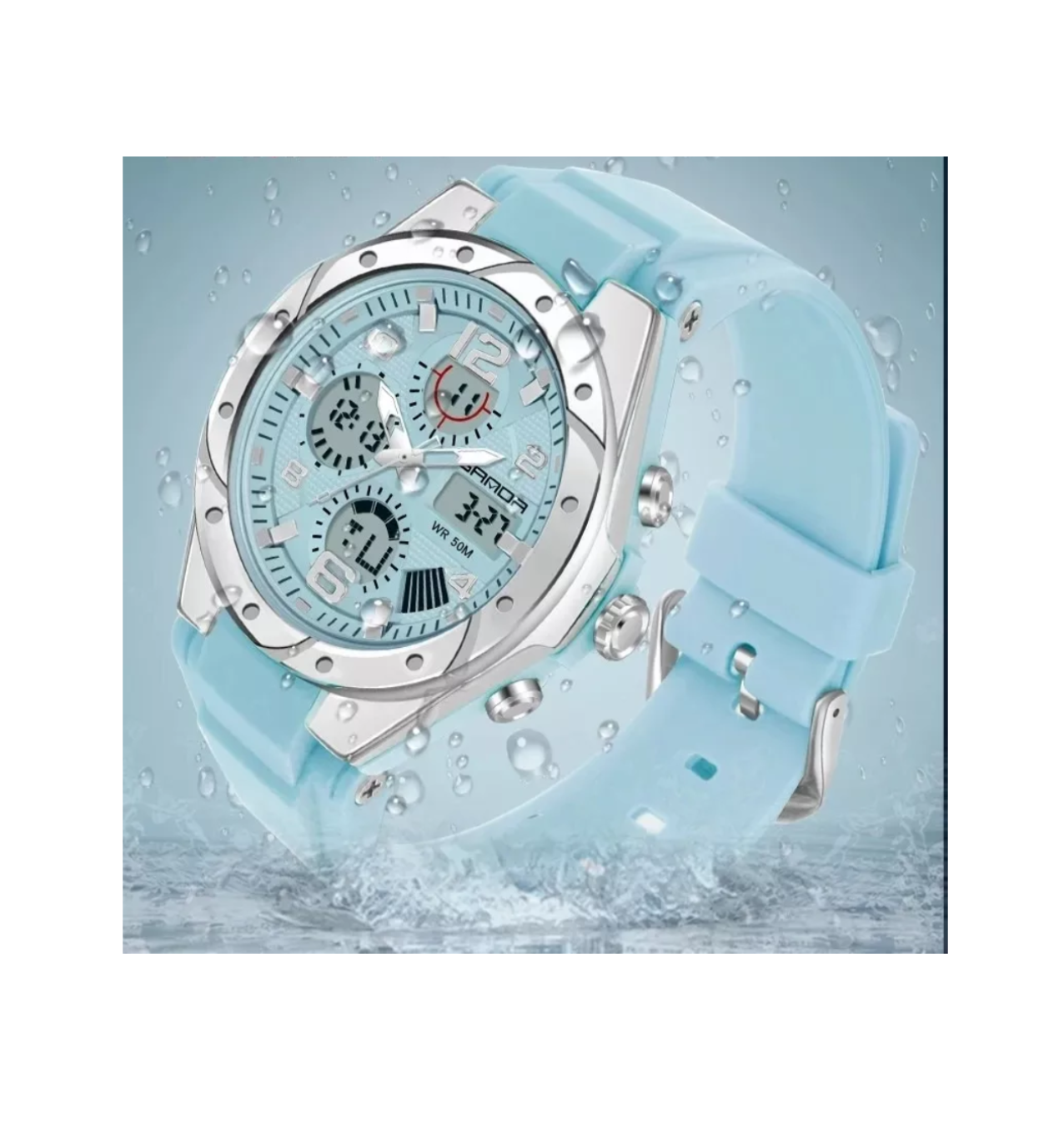 Foto 2 | Reloj Digital para Mujer Impermeable Azul