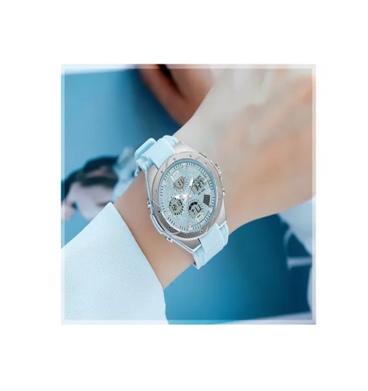 Foto 4 pulgar | Reloj Digital para Mujer Impermeable Azul