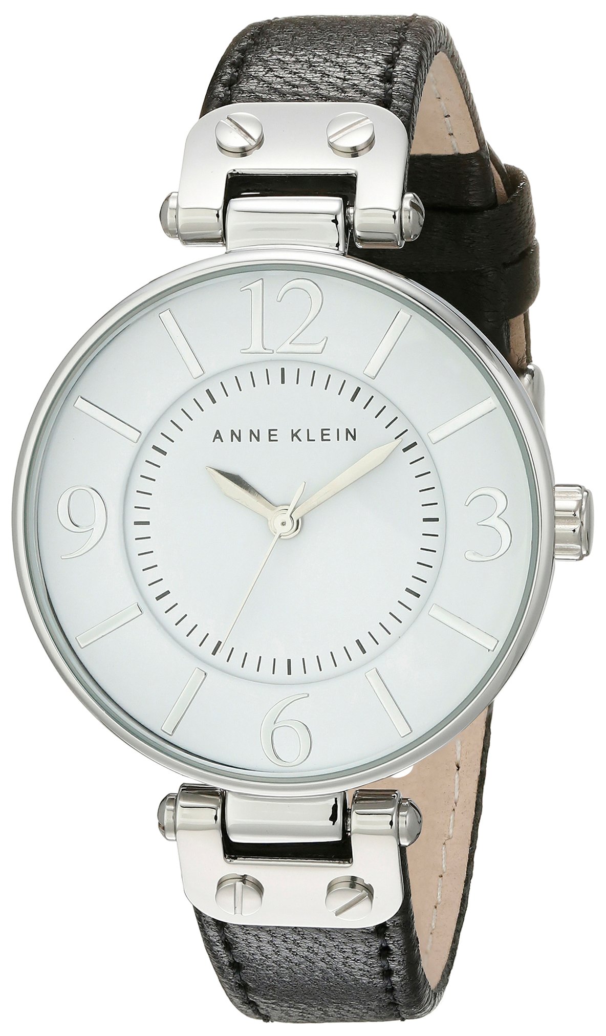 Foto 2 pulgar | Reloj Anne Klein Plateado con Correa de Piel para Mujer - Venta Internacional