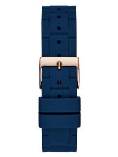 Foto 3 | Reloj Guess Tono Oro Rosa y Silicona Azul Icónica para Mujer - Venta Internacional