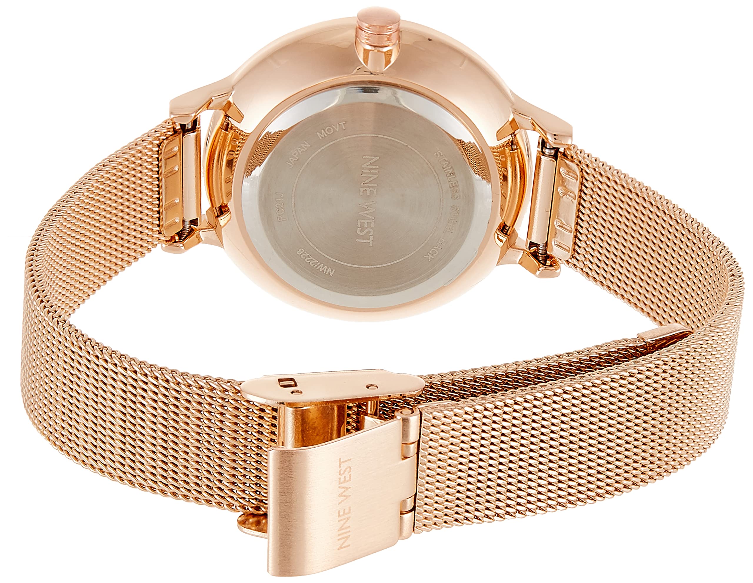 Foto 2 | Reloj Nine West Color Oro Rosa de Pulsera de Malla para Mujer - Venta Internacional