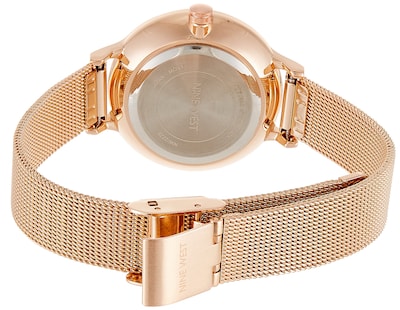 Foto 2 | Reloj Nine West Color Oro Rosa de Pulsera de Malla para Mujer - Venta Internacional