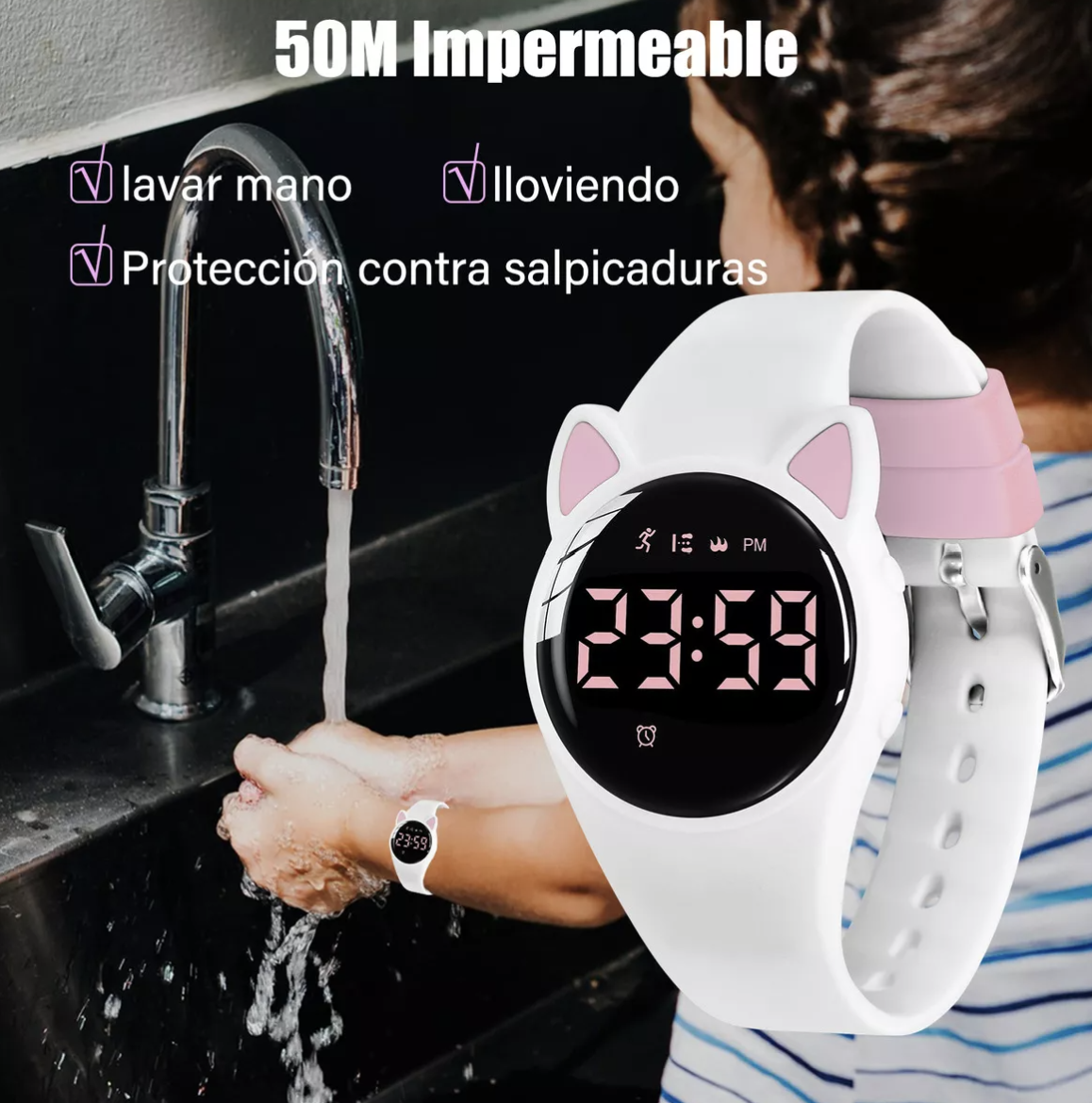 Foto 5 pulgar | Reloj Digital Recargable Deportivo Multifunción Impermeable