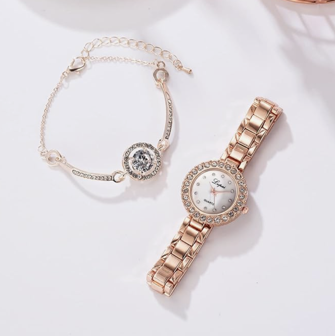 Foto 4 pulgar | Reloj Brillante Rose Gold para Mujer