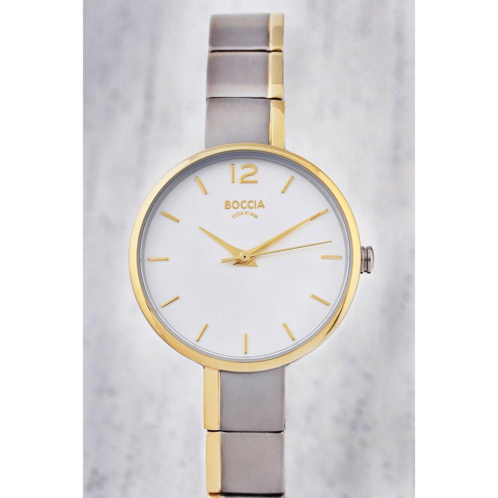 Reloj Boccia Titanium Gris con Dorado para Mujer