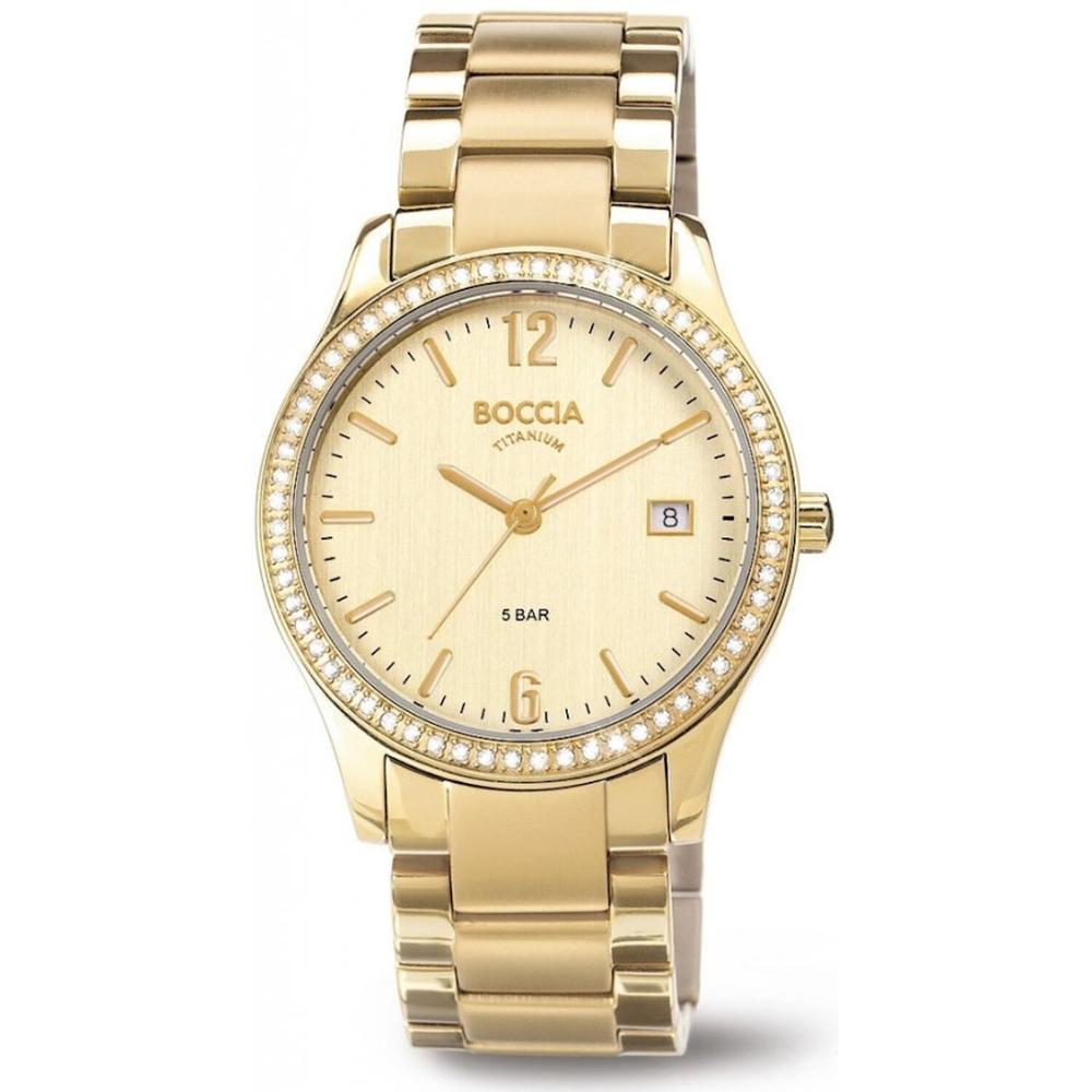 Reloj Boccia Titanium 3235-03 Ladies Con Fecha Dorado