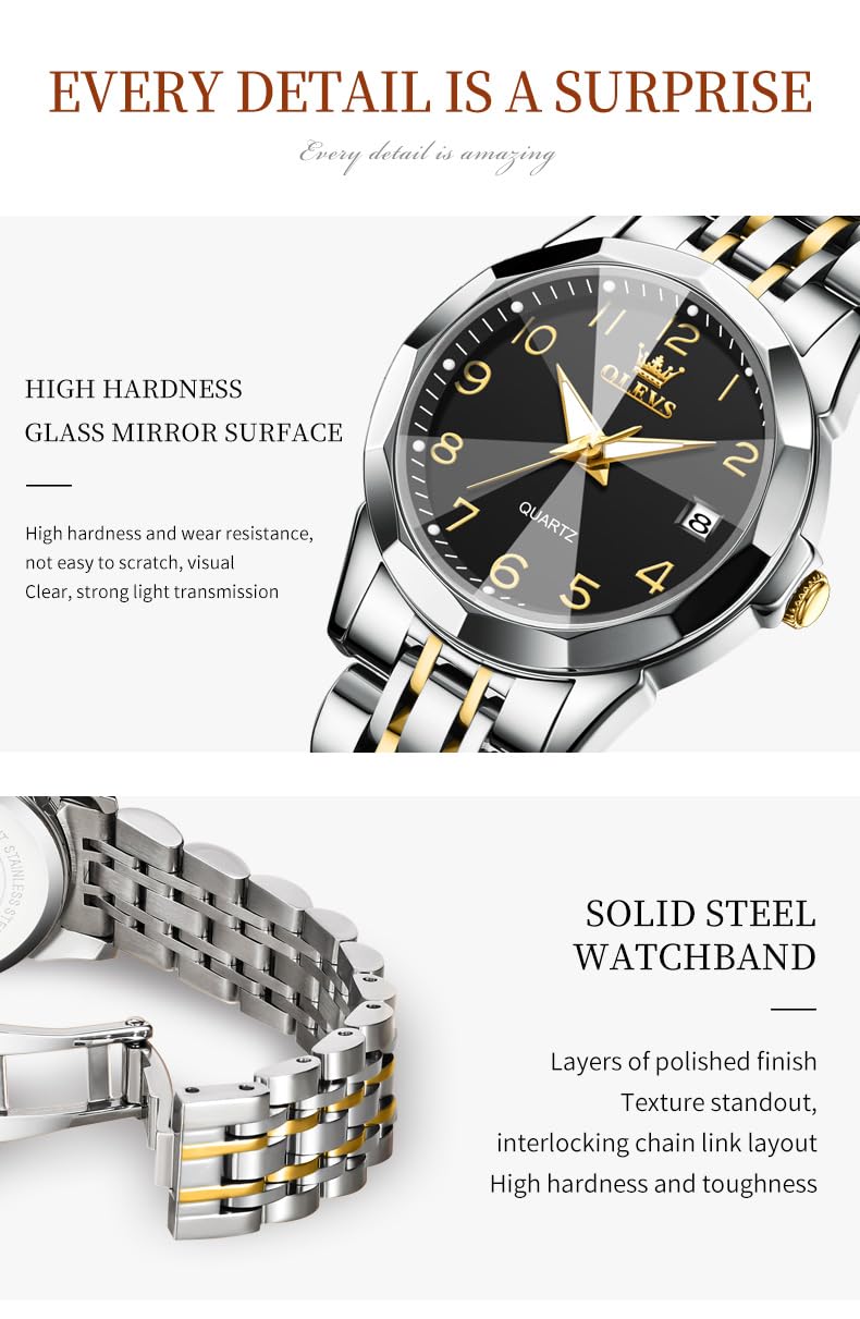 Foto 5 pulgar | Reloj Olevs Black Acero Inoxidable para Mujer - Venta Internacional