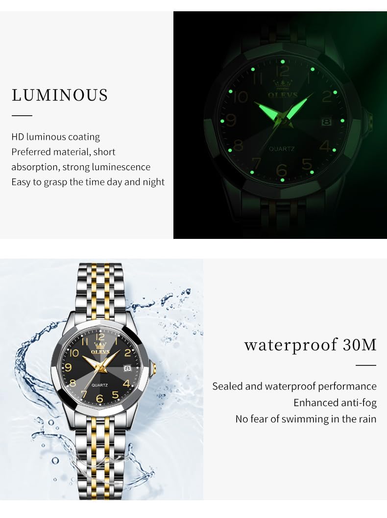 Foto 5 | Reloj Olevs Black Acero Inoxidable para Mujer - Venta Internacional
