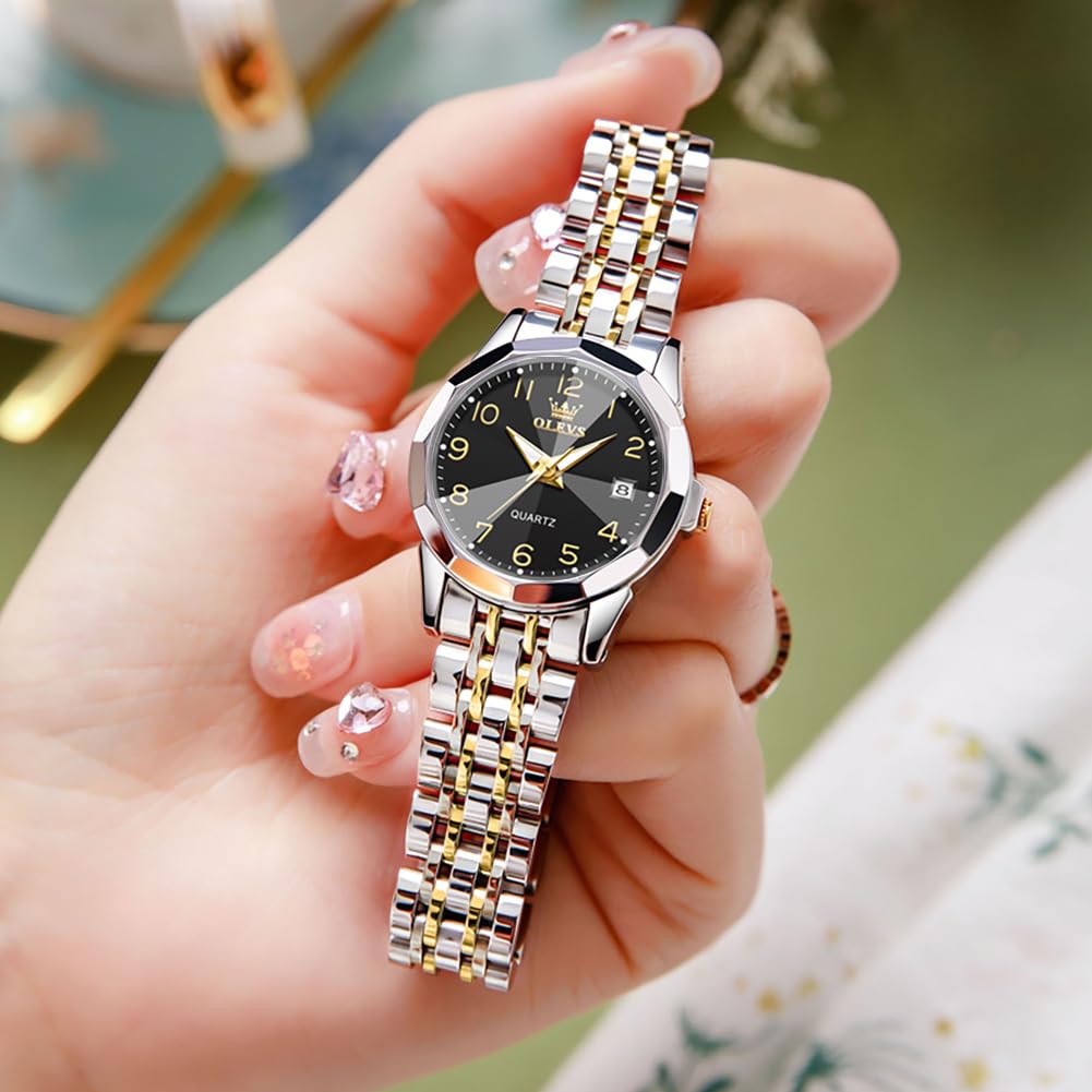 Foto 8 pulgar | Reloj Olevs Black Acero Inoxidable para Mujer - Venta Internacional