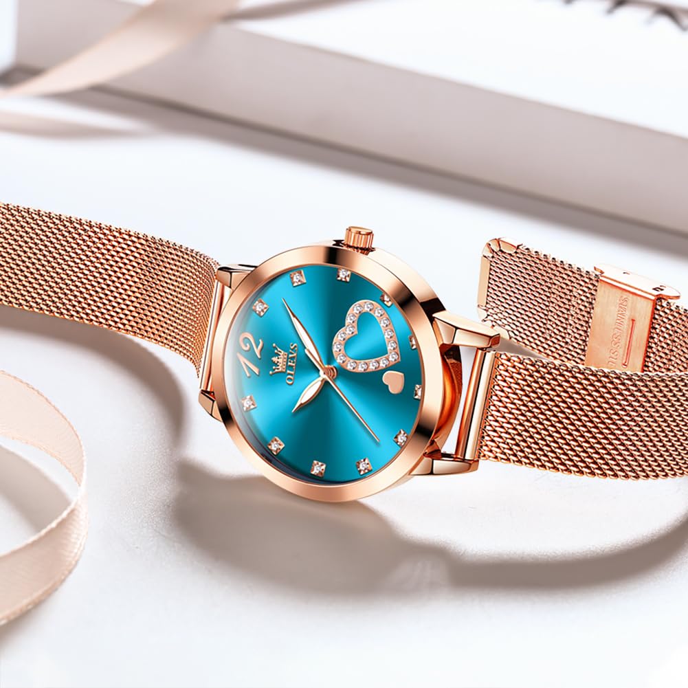 Foto 8 pulgar | Reloj Olevs con Esfera Azul para Mujer - Venta Internacional
