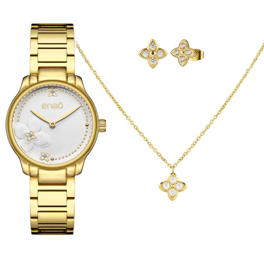 Foto 1 | Set De Reloj Y Joyería Enso Para Mujer Ewbsl14 Color Dorado