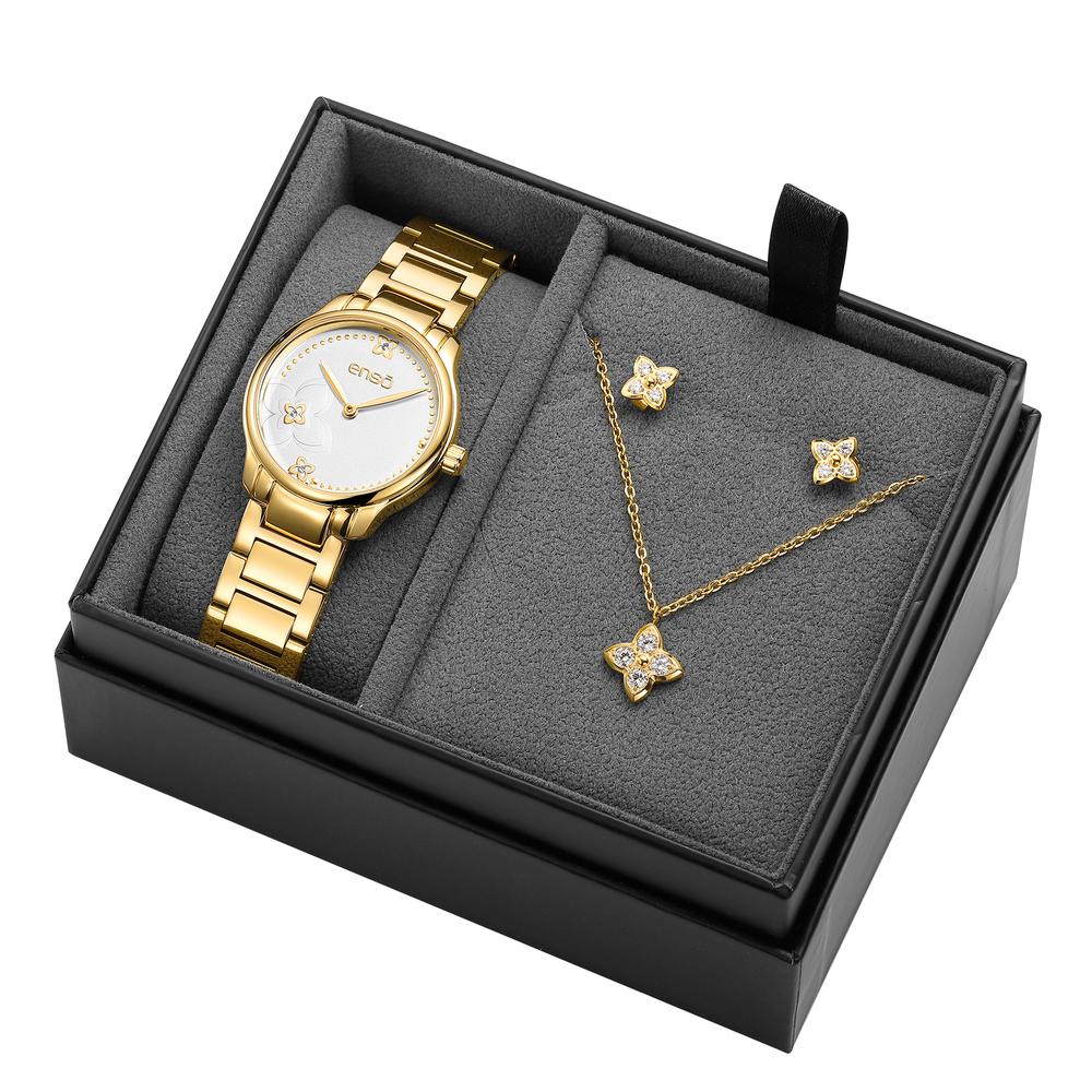 Foto 2 | Set De Reloj Y Joyería Enso Para Mujer Ewbsl14 Color Dorado