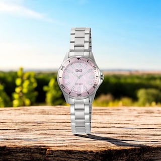 Foto 2 | Reloj Q&q Q88b-002py Ladies-acero