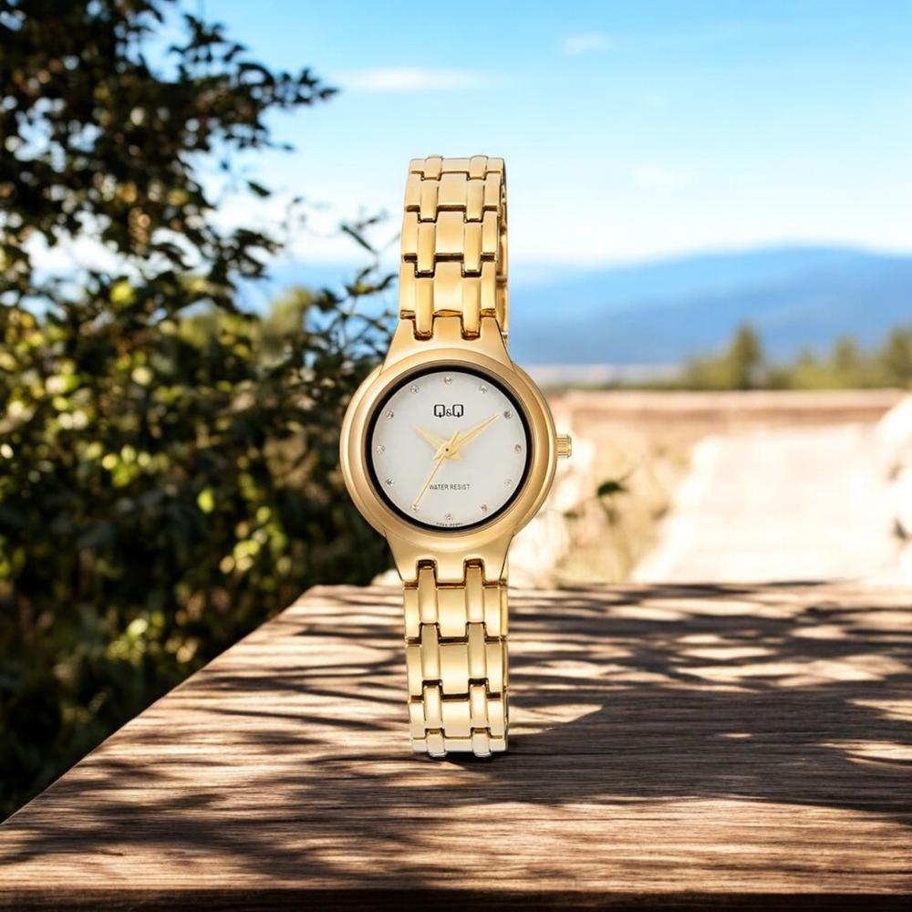 Foto 3 pulgar | Reloj Q&Q F20A-003PY Dorado para Mujer