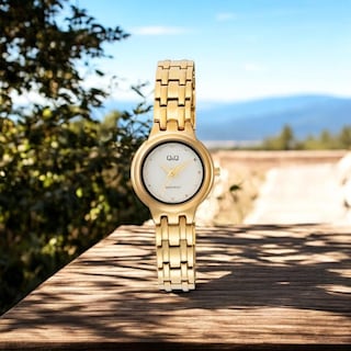 Foto 2 | Reloj Q&Q F20A-003PY Dorado para Mujer
